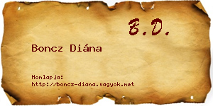 Boncz Diána névjegykártya